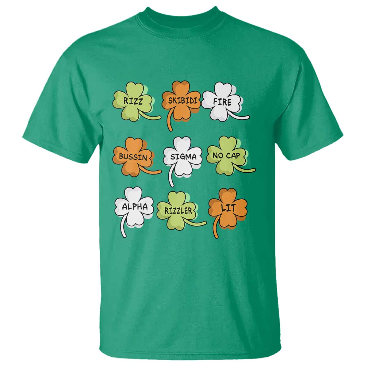 funny-skibidi-rizz-st-patricks-day-t-shirt-shamrock-clover-candy-rizzler-meme