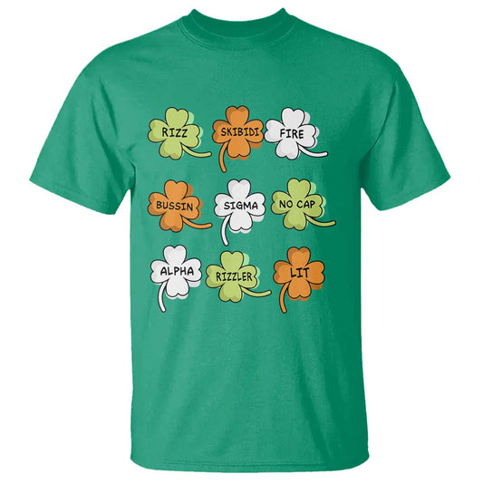 funny-skibidi-rizz-st-patricks-day-t-shirt-shamrock-clover-candy-rizzler-meme