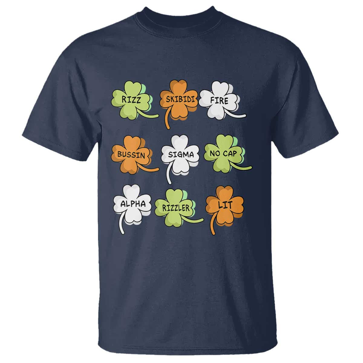 funny-skibidi-rizz-st-patricks-day-t-shirt-shamrock-clover-candy-rizzler-meme