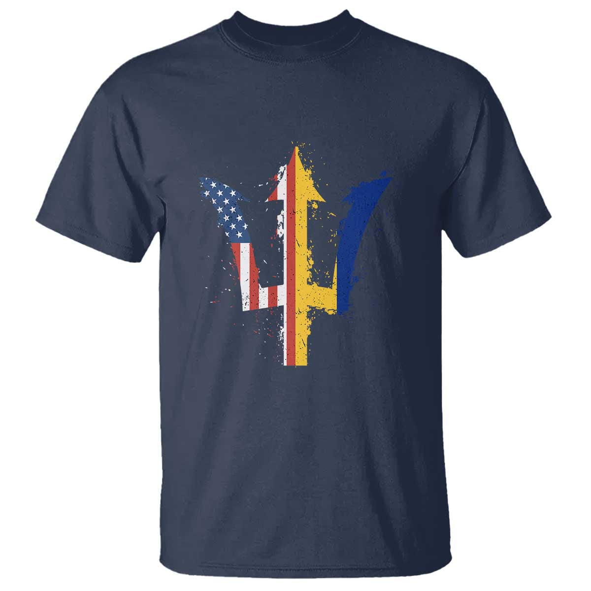 funny-barbadian-american-pride-barbados-usa-flag-trident-t-shirt