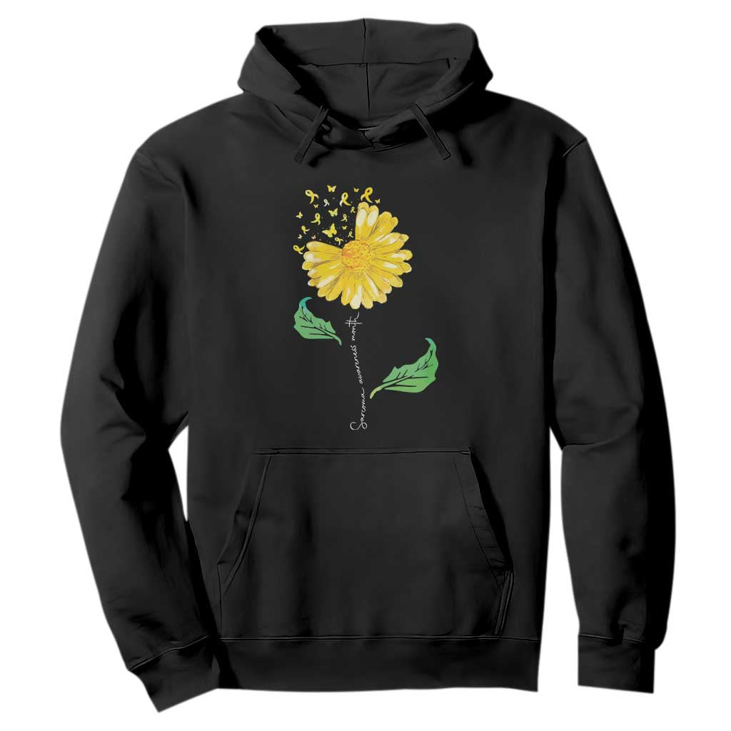 Sarcoma Support Hoodie Yellow Ribbon Flower