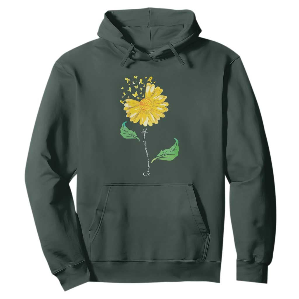 Sarcoma Support Hoodie Yellow Ribbon Flower