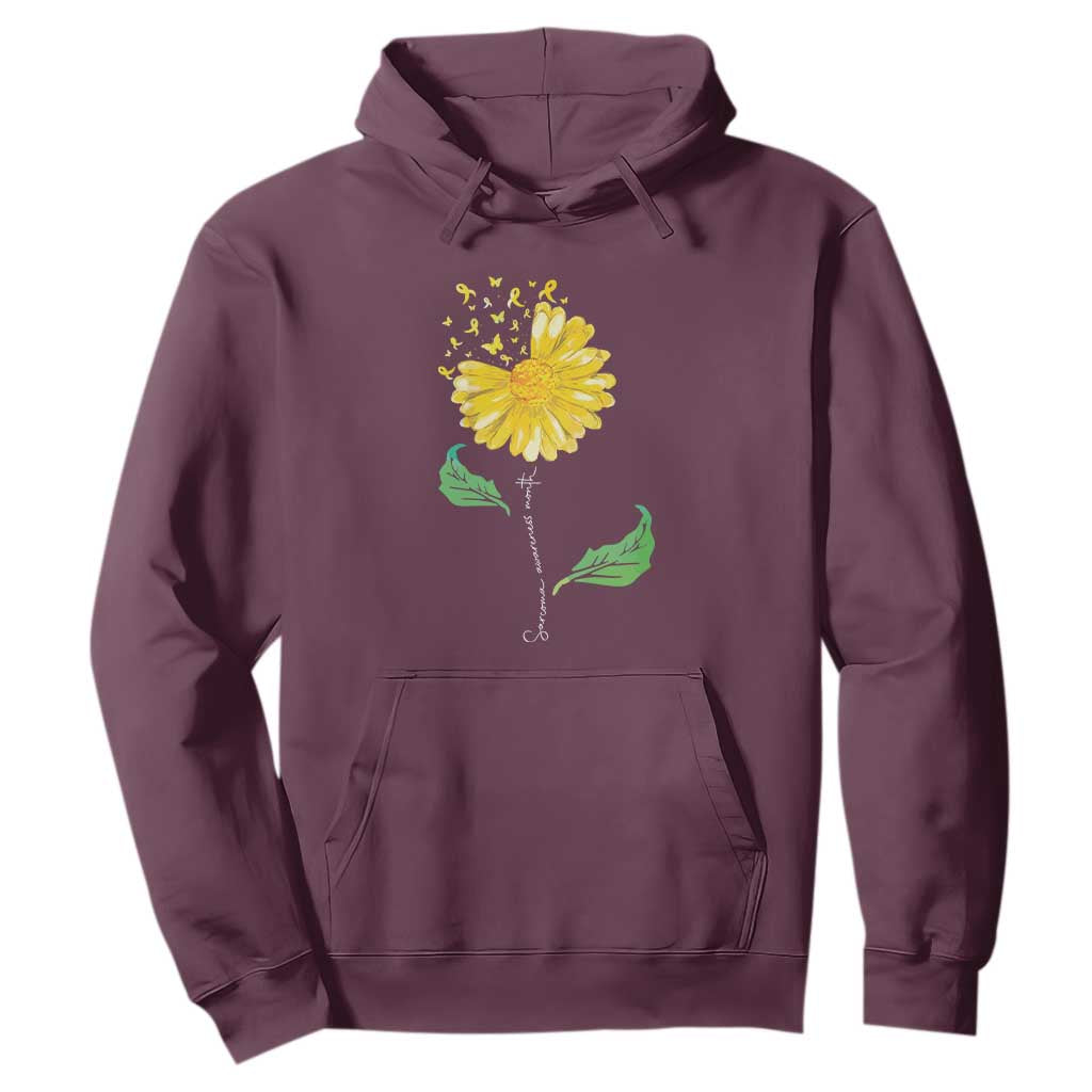 Sarcoma Support Hoodie Yellow Ribbon Flower