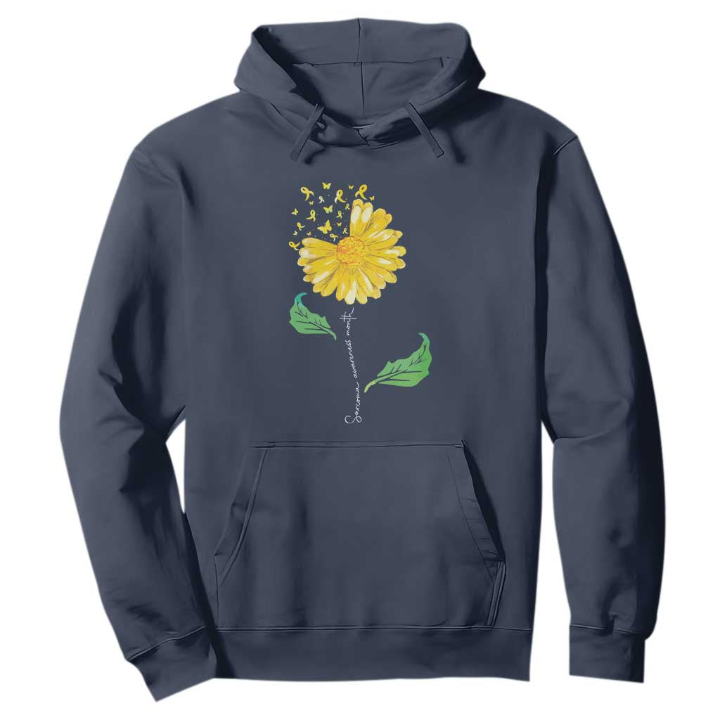 Sarcoma Support Hoodie Yellow Ribbon Flower