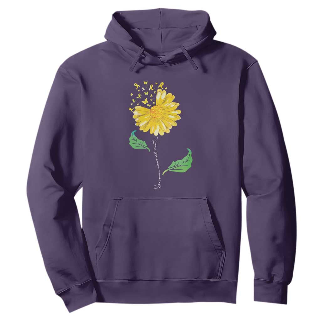 Sarcoma Support Hoodie Yellow Ribbon Flower