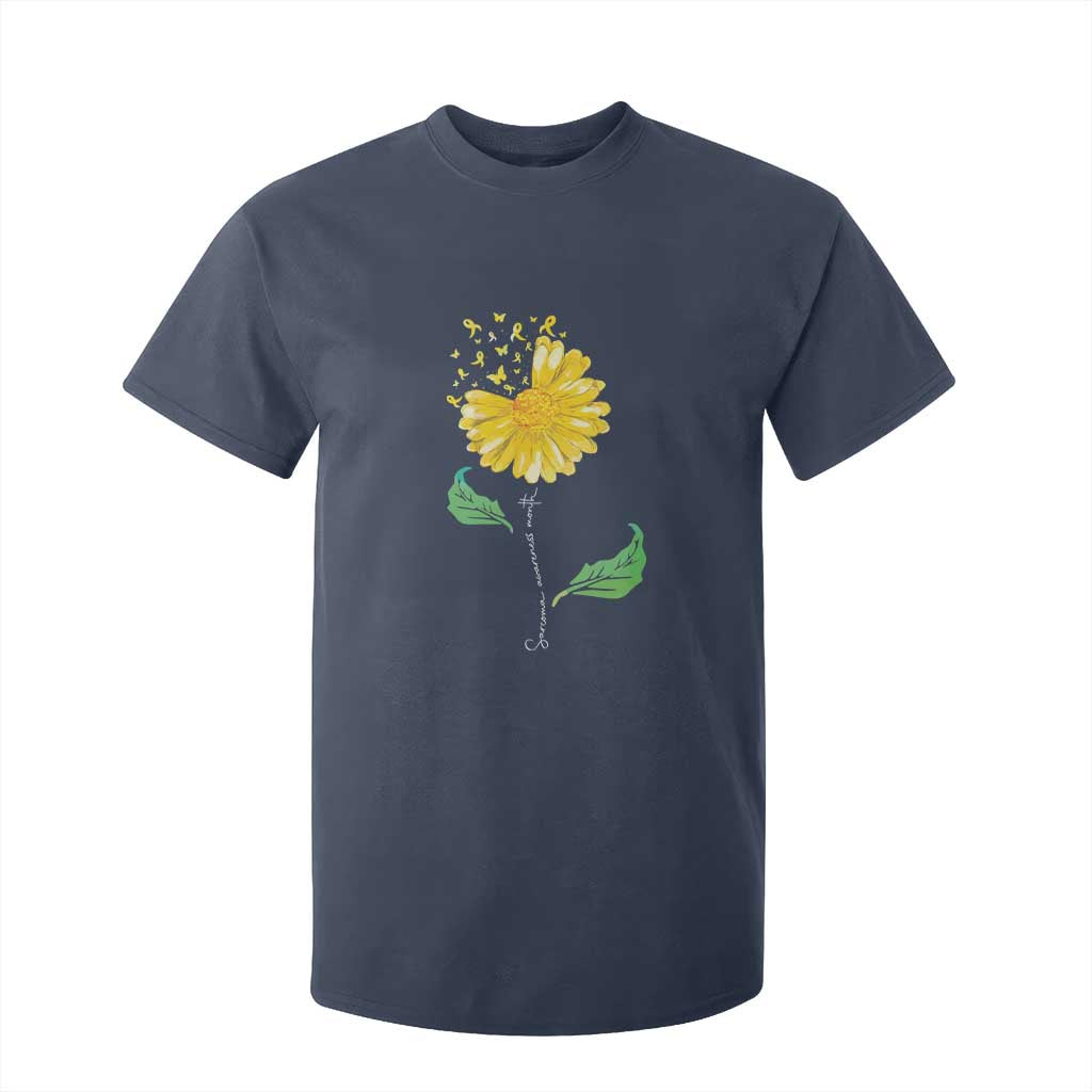 Sarcoma Support T Shirt For Kid Yellow Ribbon Flower