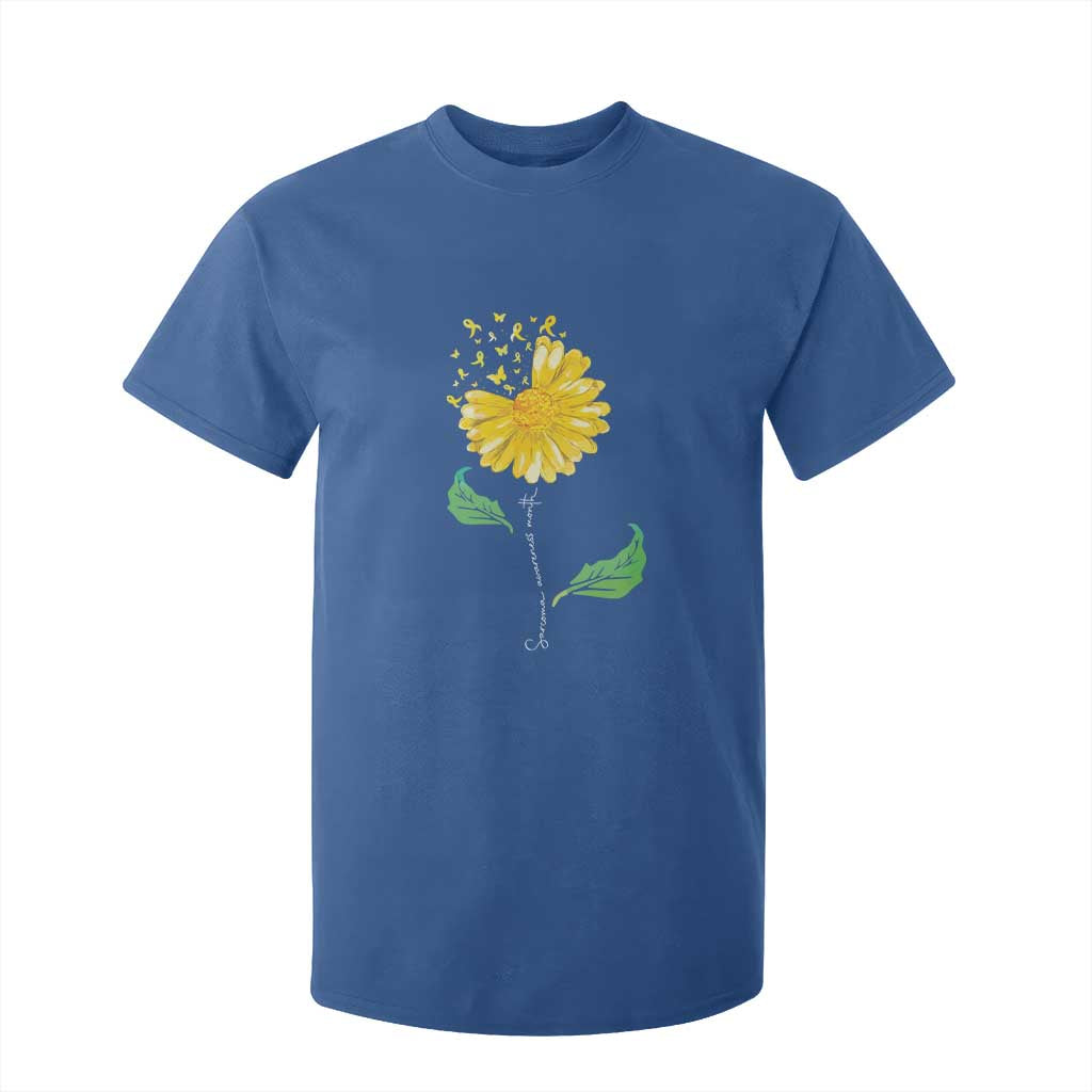 Sarcoma Support T Shirt For Kid Yellow Ribbon Flower