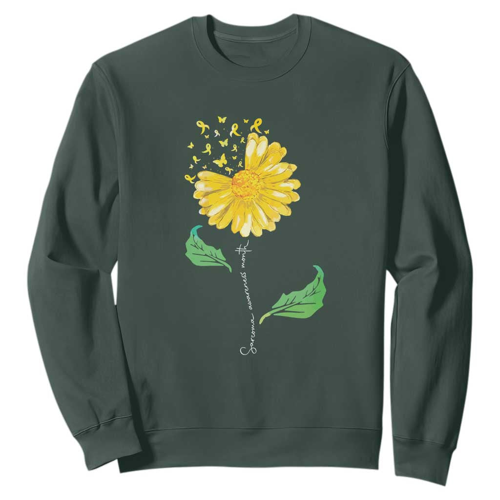 Sarcoma Support Sweatshirt Yellow Ribbon Flower