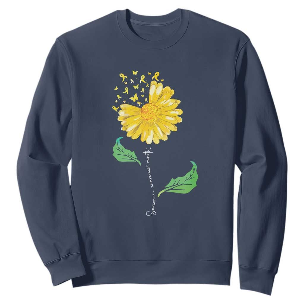 Sarcoma Support Sweatshirt Yellow Ribbon Flower