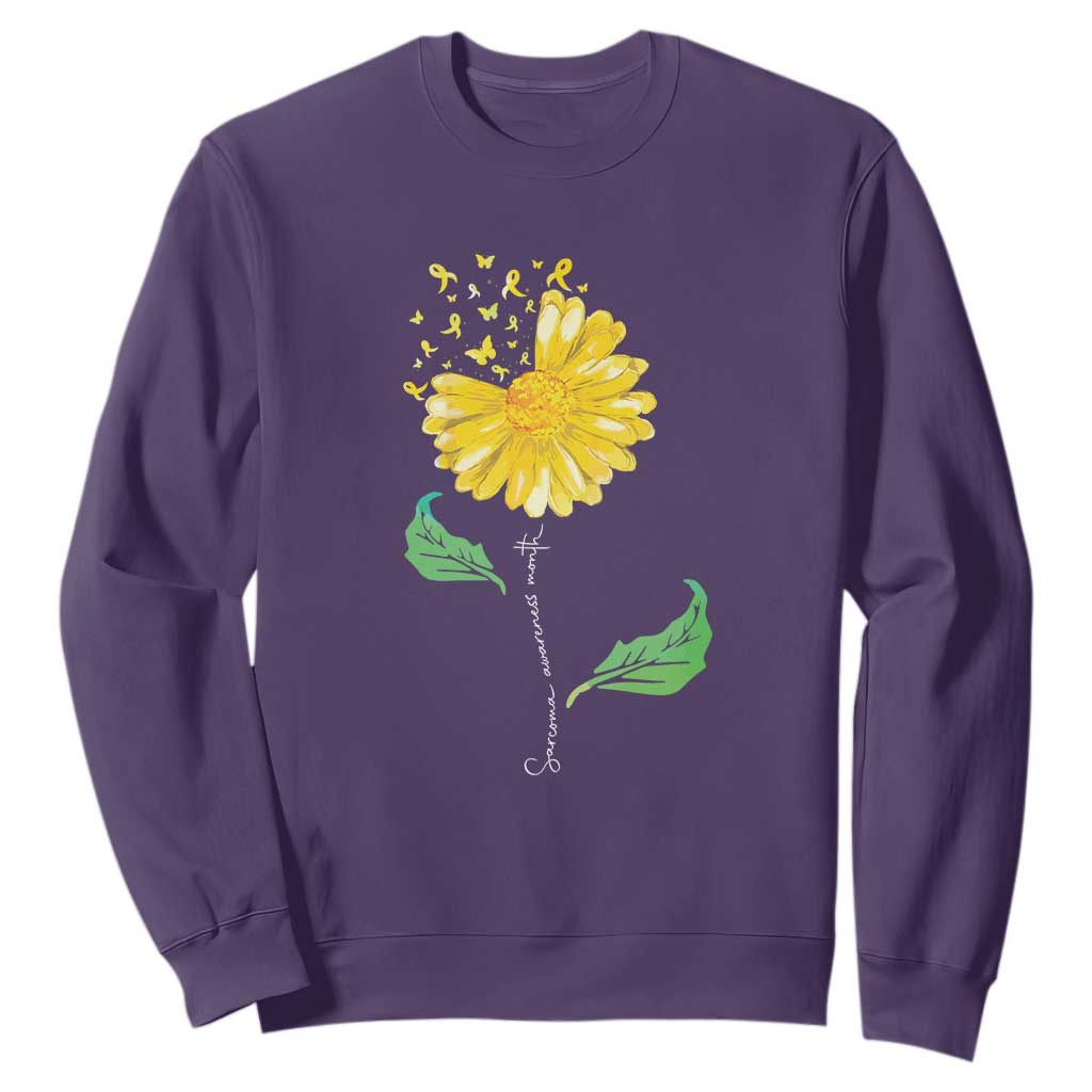 Sarcoma Support Sweatshirt Yellow Ribbon Flower