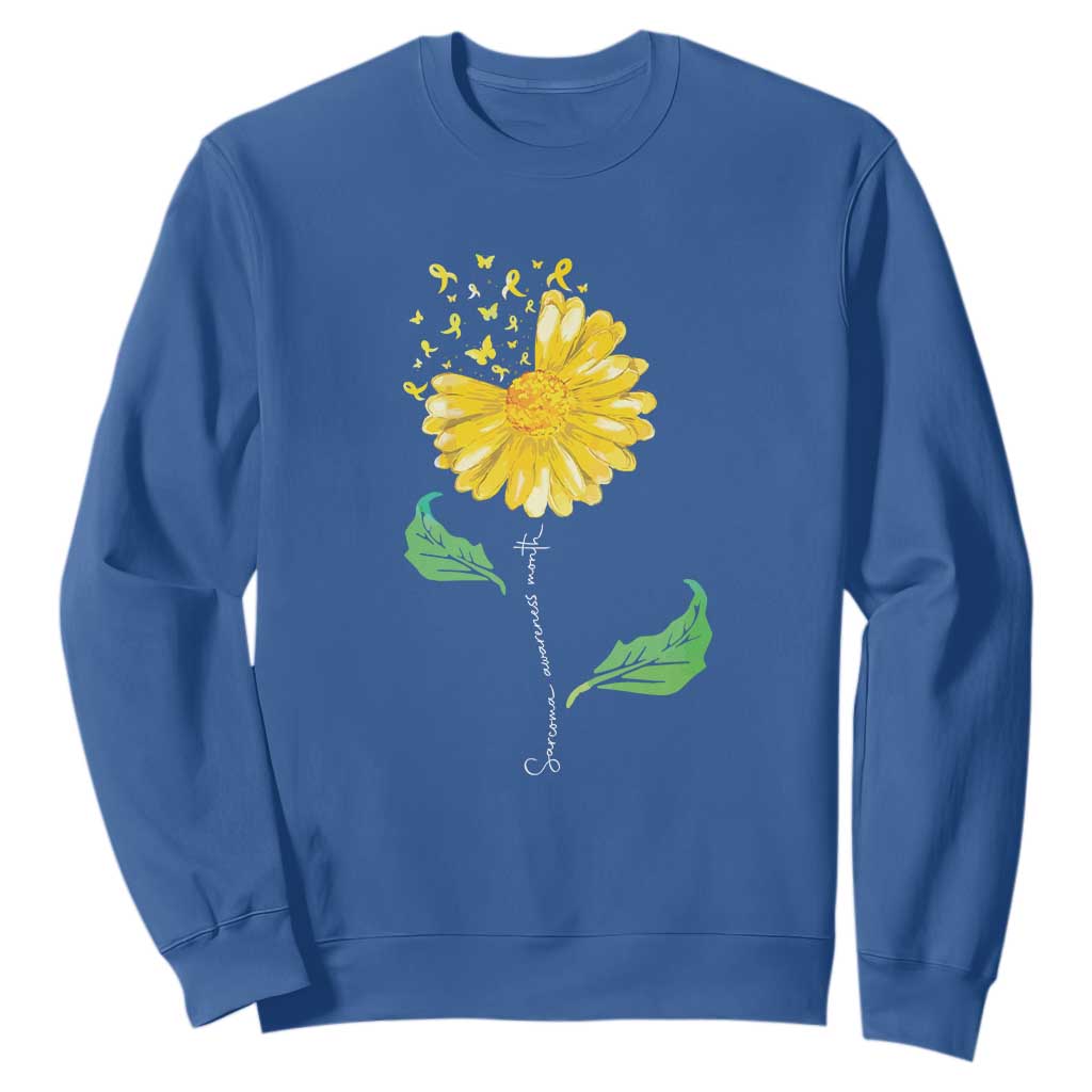 Sarcoma Support Sweatshirt Yellow Ribbon Flower