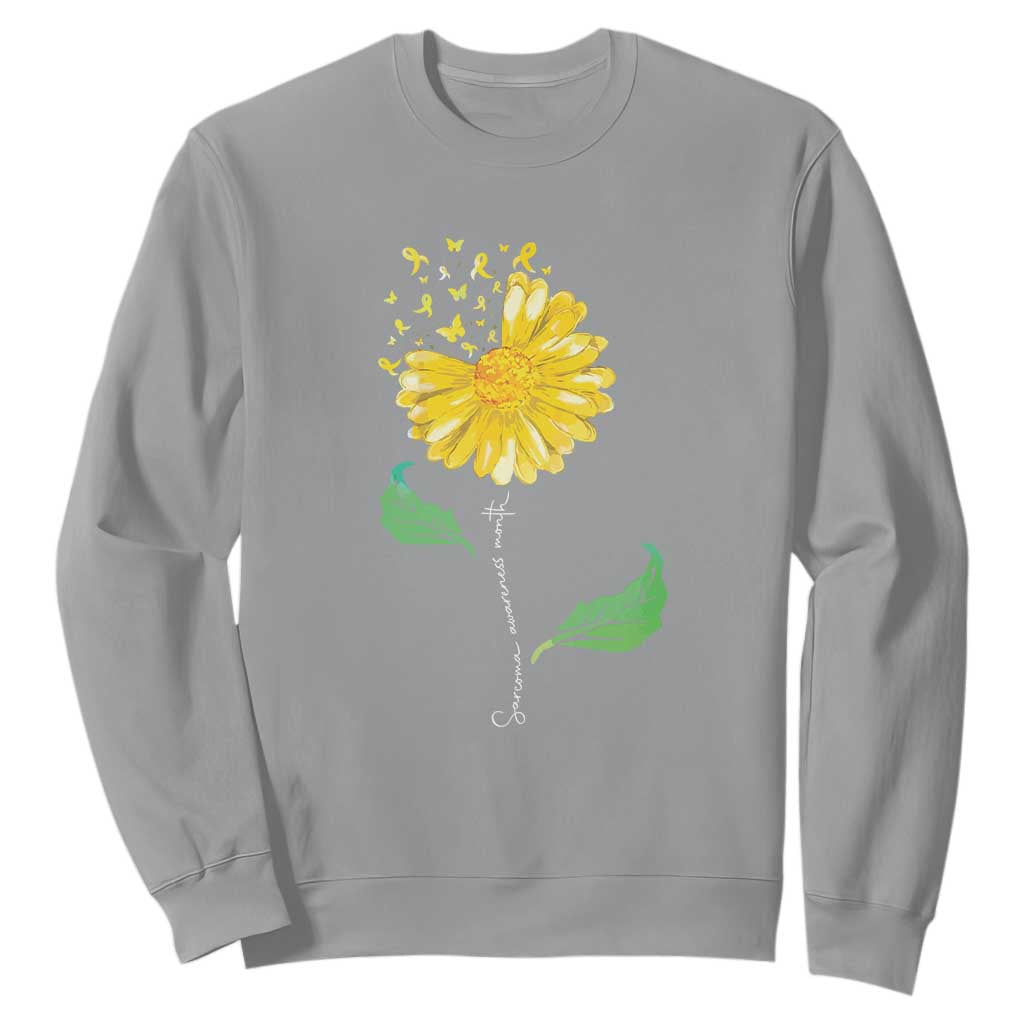 Sarcoma Support Sweatshirt Yellow Ribbon Flower