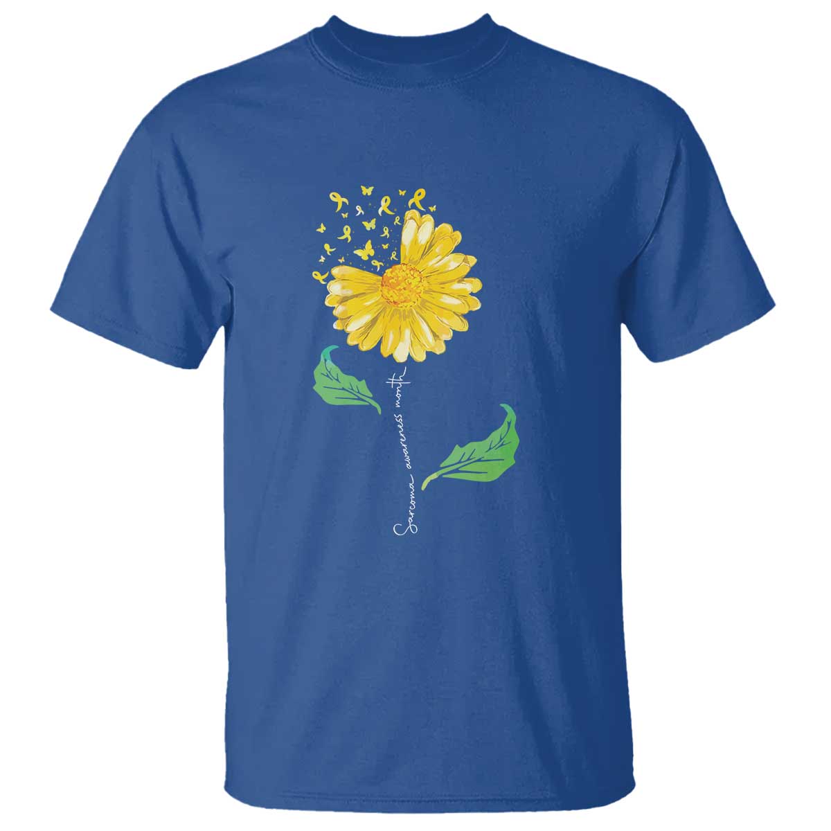 Sarcoma Support T Shirt Yellow Ribbon Flower