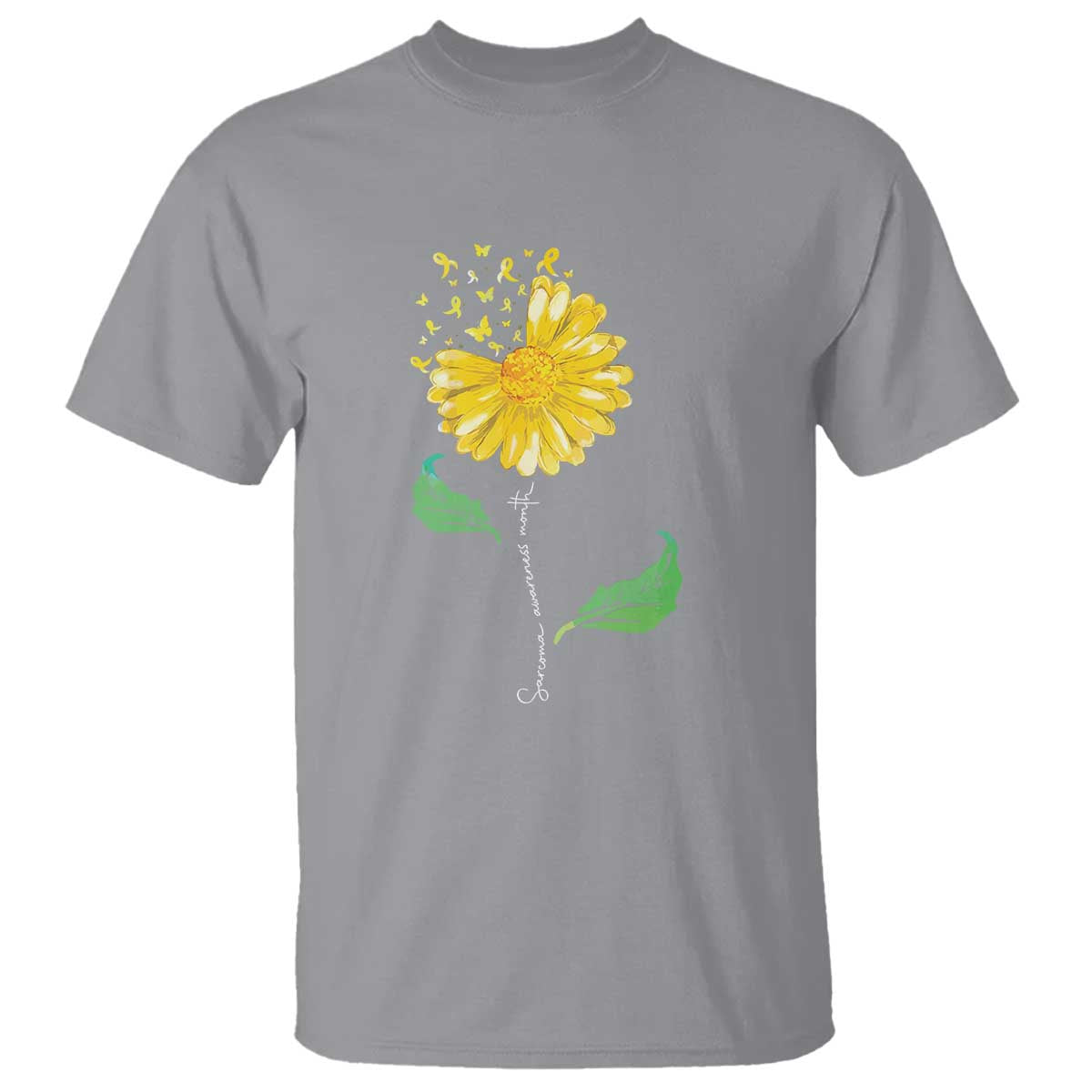 Sarcoma Support T Shirt Yellow Ribbon Flower