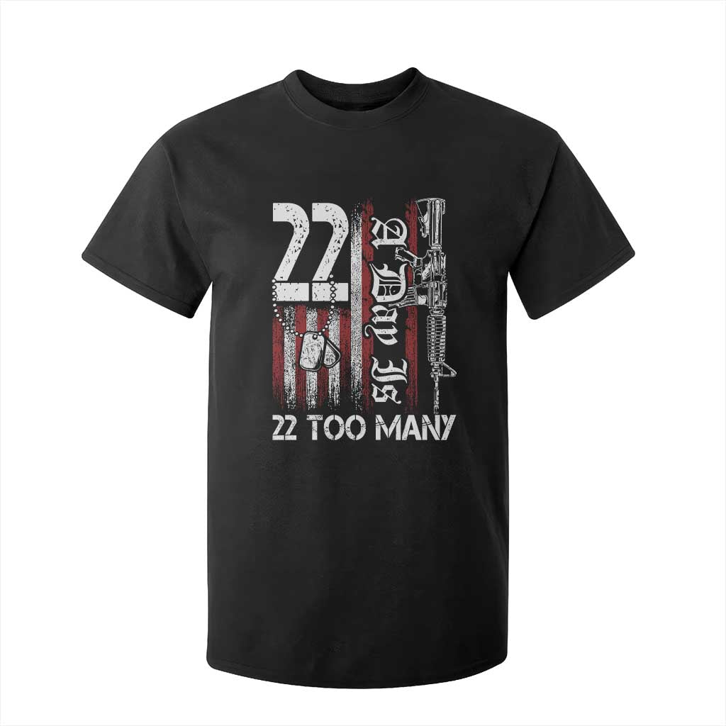 PTSD Veteran Suicide Prevention T Shirt For Kid 22 A Day Is Too Many Vintage American Flag