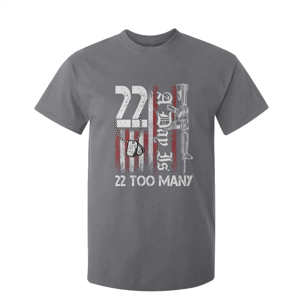PTSD Veteran Suicide Prevention T Shirt For Kid 22 A Day Is Too Many Vintage American Flag