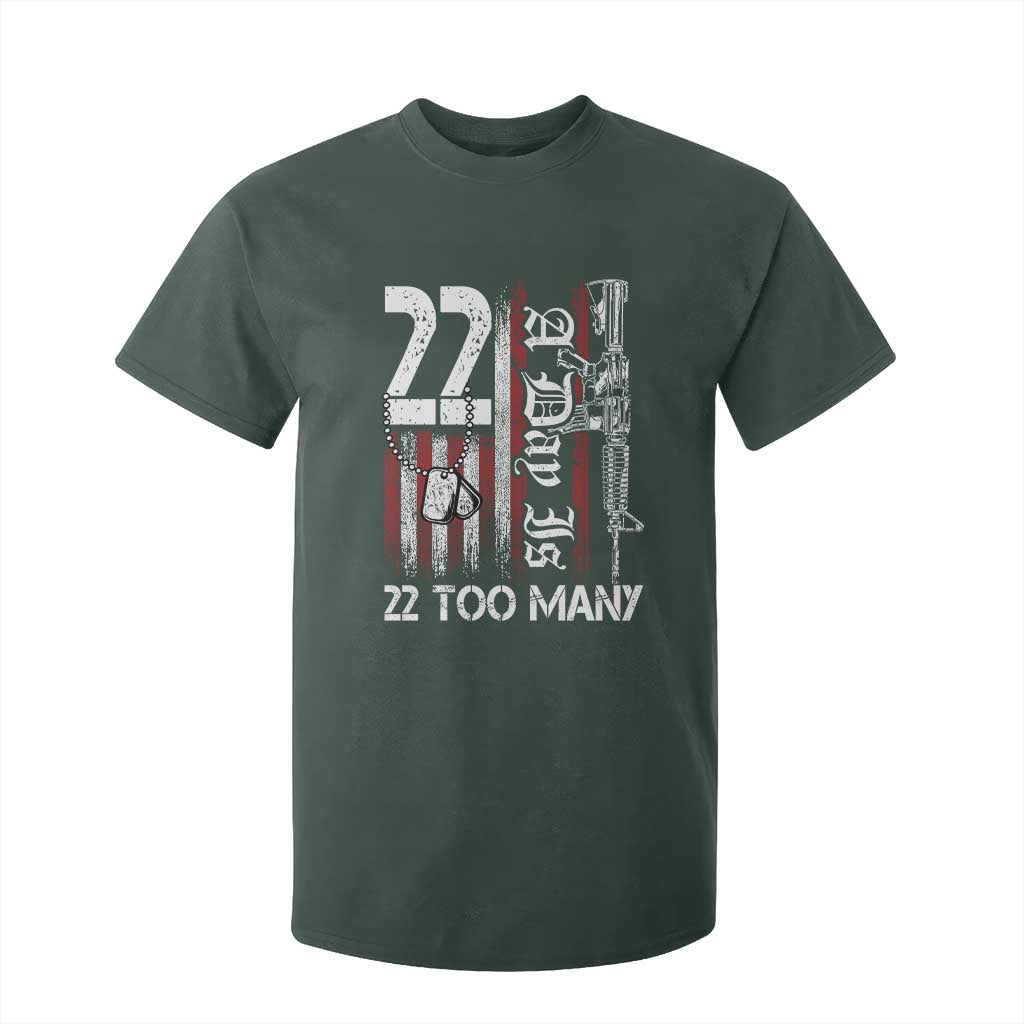 PTSD Veteran Suicide Prevention T Shirt For Kid 22 A Day Is Too Many Vintage American Flag