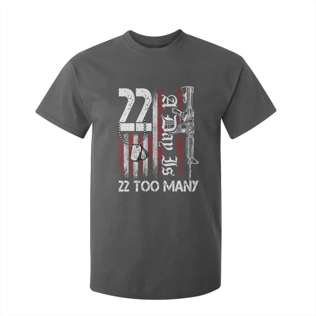 PTSD Veteran Suicide Prevention T Shirt For Kid 22 A Day Is Too Many Vintage American Flag