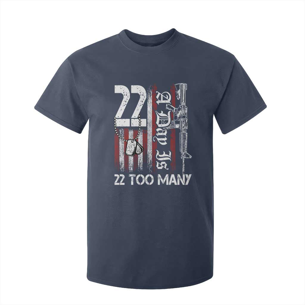 PTSD Veteran Suicide Prevention T Shirt For Kid 22 A Day Is Too Many Vintage American Flag