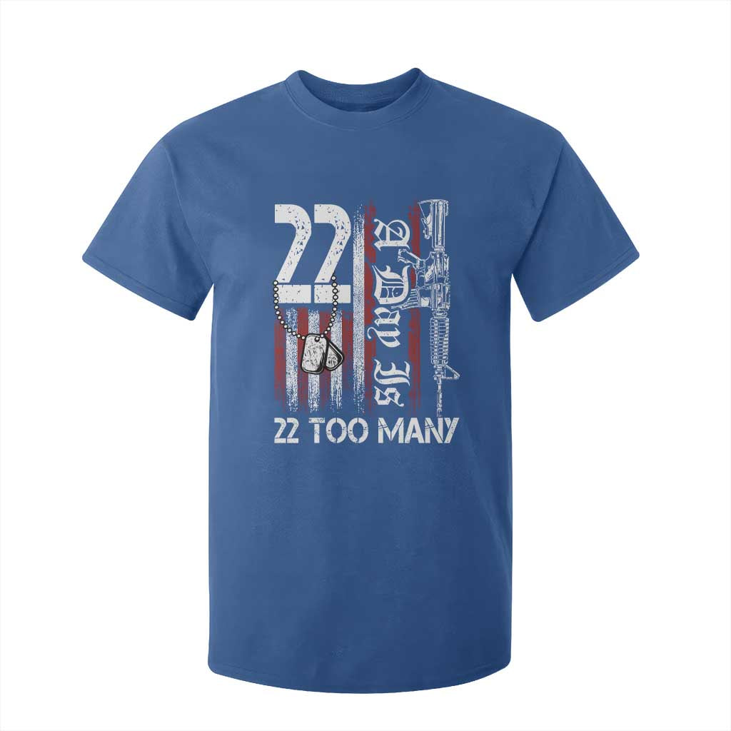 PTSD Veteran Suicide Prevention T Shirt For Kid 22 A Day Is Too Many Vintage American Flag