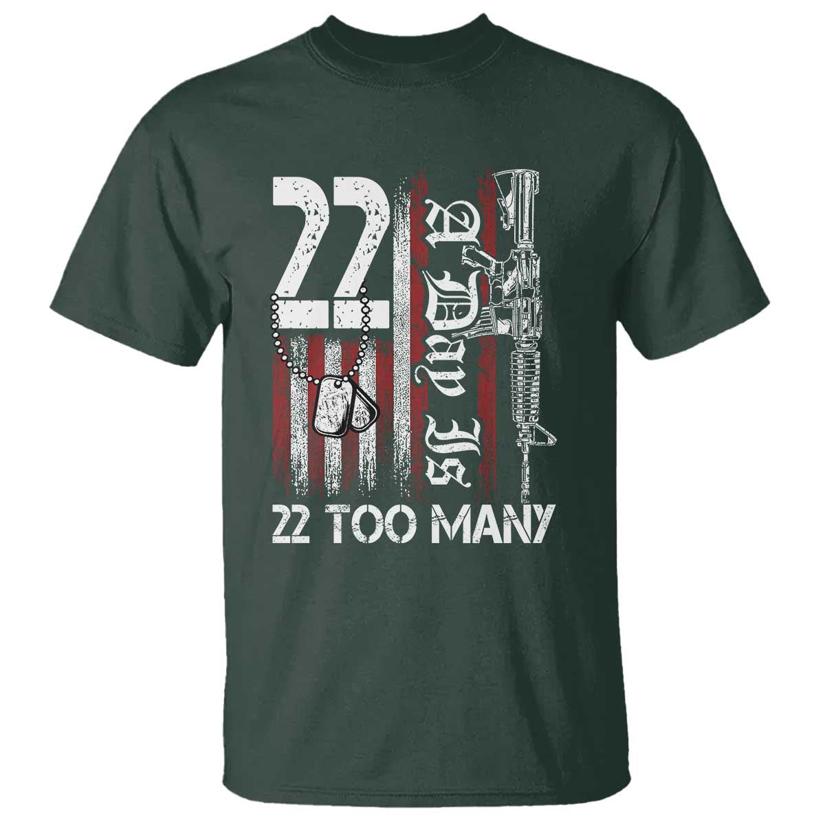 PTSD Veteran Suicide Prevention T Shirt 22 A Day Is Too Many Vintage American Flag