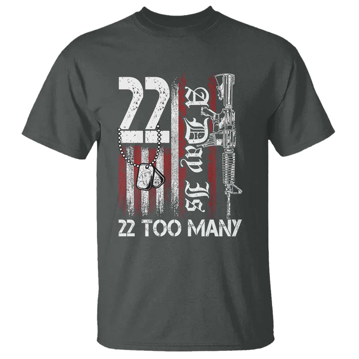 PTSD Veteran Suicide Prevention T Shirt 22 A Day Is Too Many Vintage American Flag