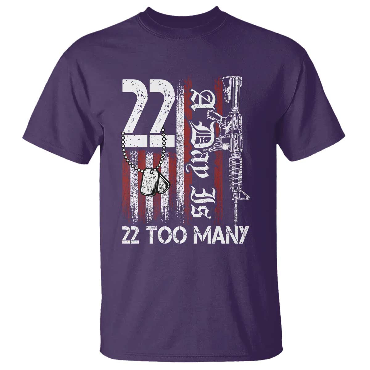 PTSD Veteran Suicide Prevention T Shirt 22 A Day Is Too Many Vintage American Flag