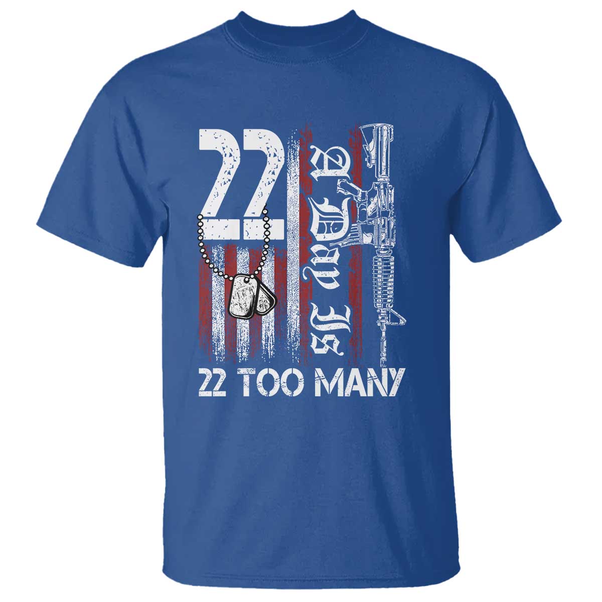 PTSD Veteran Suicide Prevention T Shirt 22 A Day Is Too Many Vintage American Flag