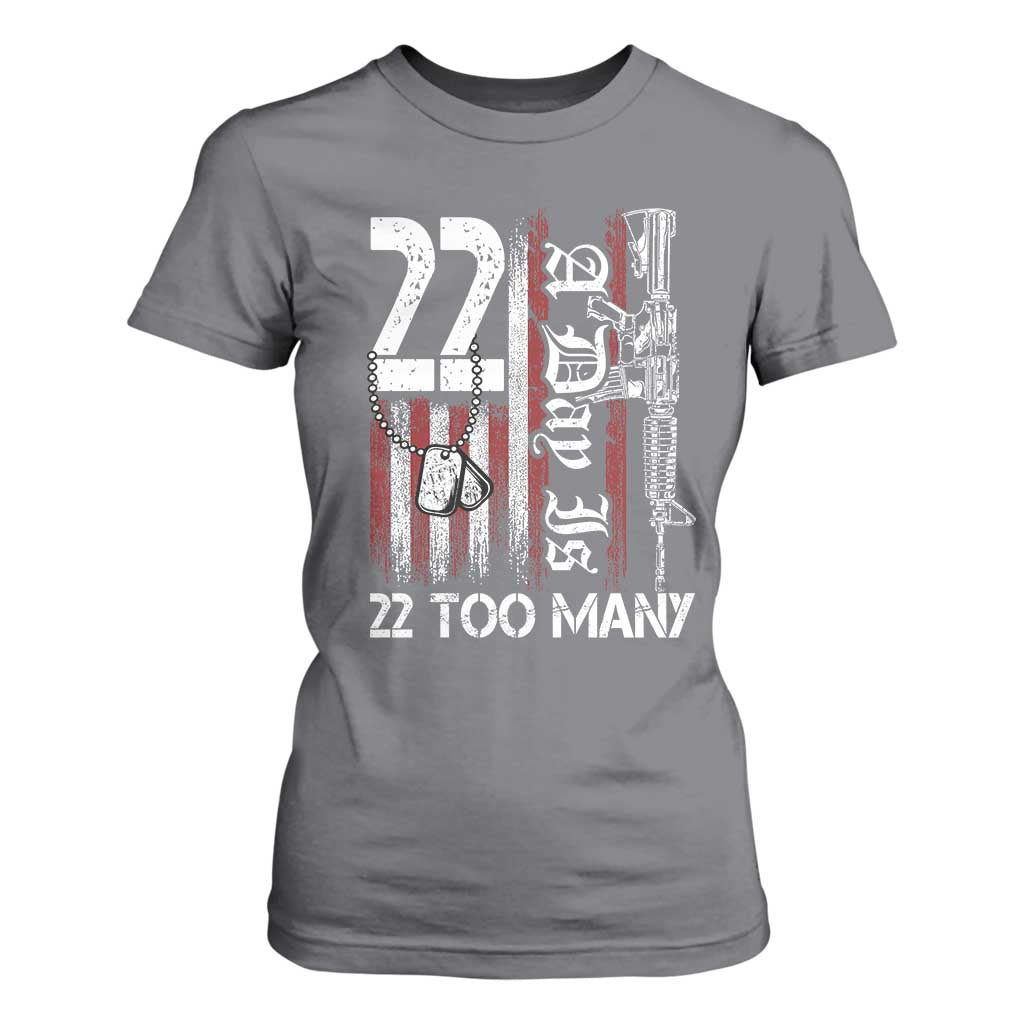 PTSD Veteran Suicide Prevention T Shirt For Women 22 A Day Is Too Many Vintage American Flag