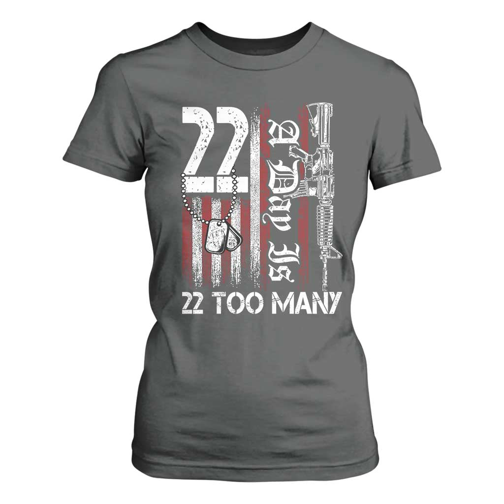 PTSD Veteran Suicide Prevention T Shirt For Women 22 A Day Is Too Many Vintage American Flag