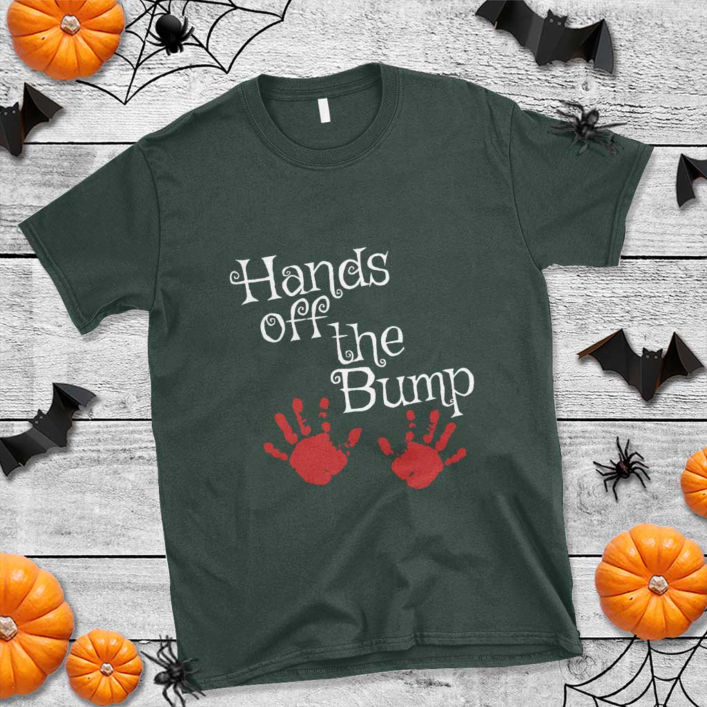 pregnancy-announcement-t-shirt-hands-off-the-bump-halloween-pregnant-red-baby-handprint