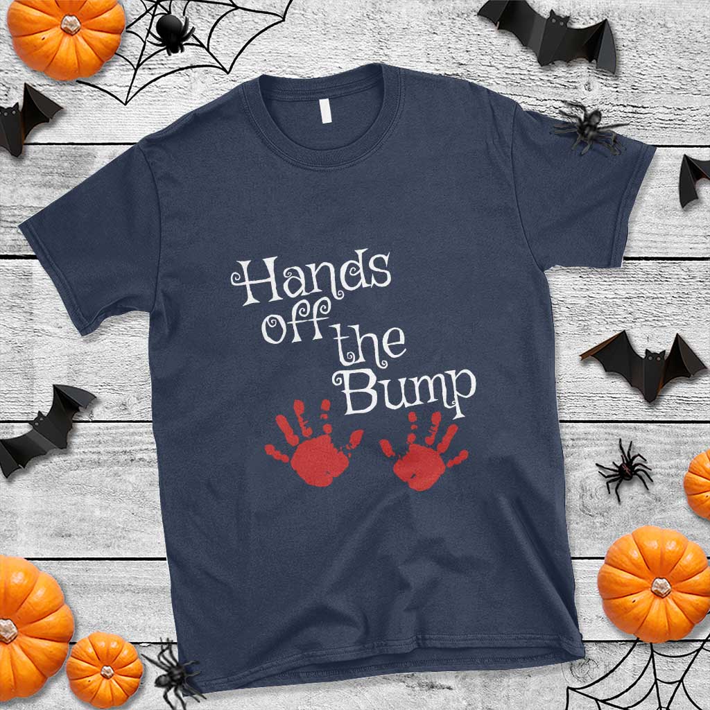 pregnancy-announcement-t-shirt-hands-off-the-bump-halloween-pregnant-red-baby-handprint