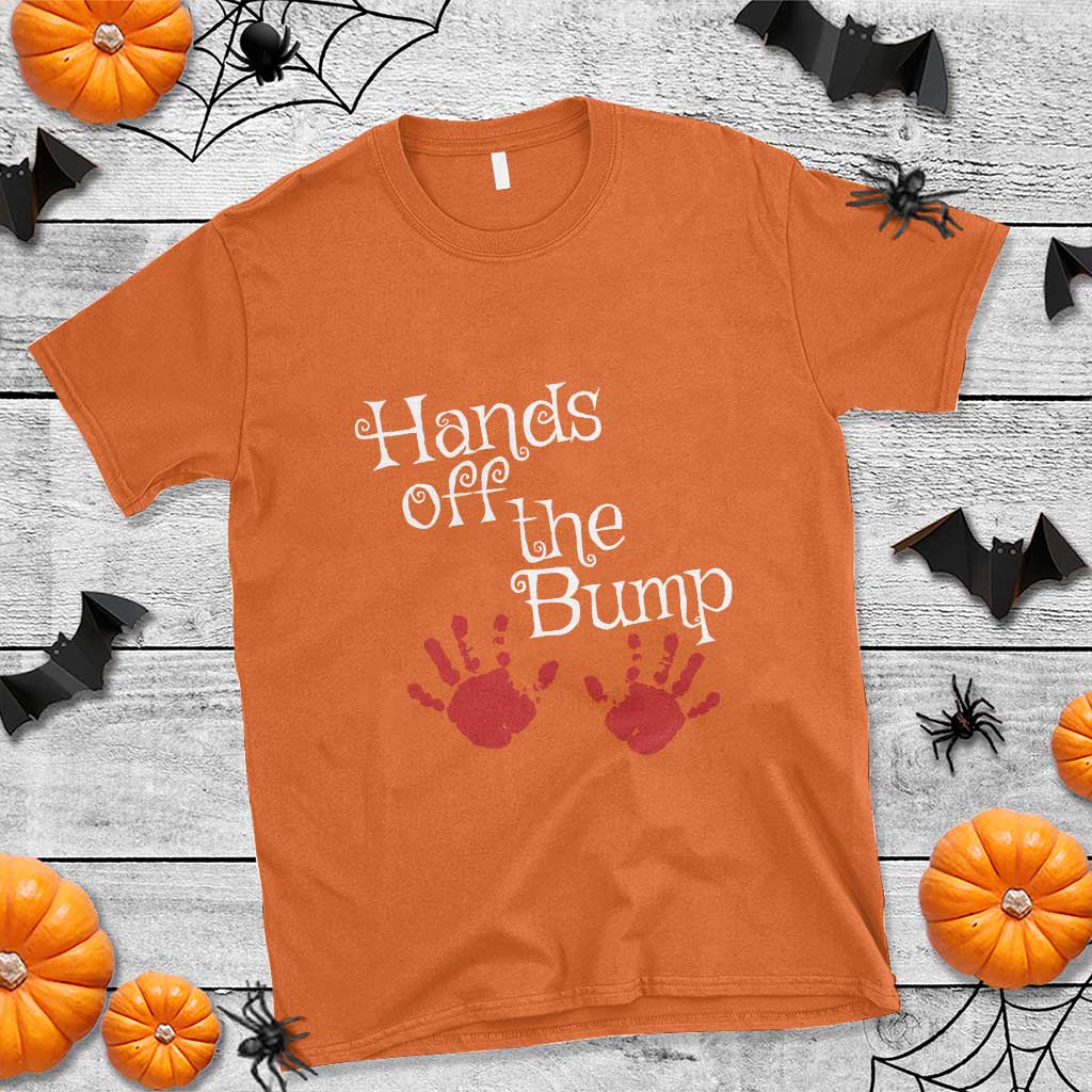 pregnancy-announcement-t-shirt-hands-off-the-bump-halloween-pregnant-red-baby-handprint