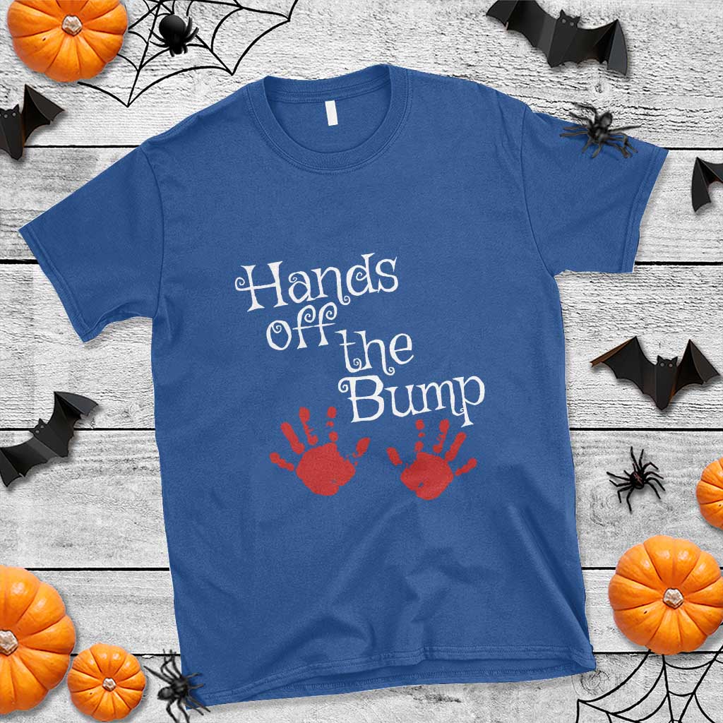 pregnancy-announcement-t-shirt-hands-off-the-bump-halloween-pregnant-red-baby-handprint