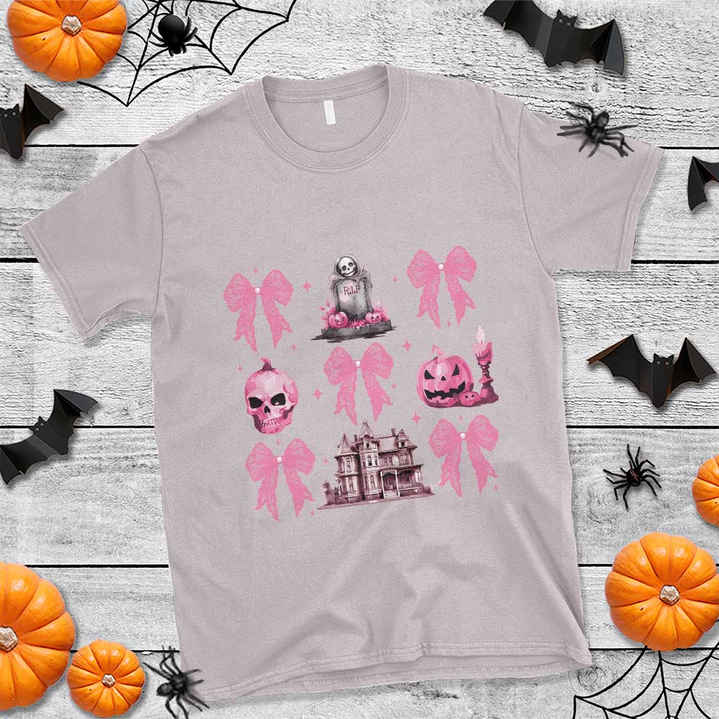 halloween-t-shirt-pink-bow-skull-haunted-house-coquette-aesthetic