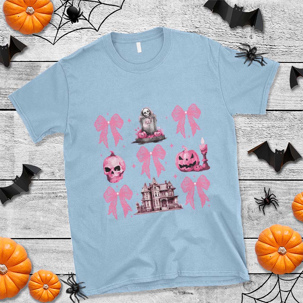 halloween-t-shirt-pink-bow-skull-haunted-house-coquette-aesthetic