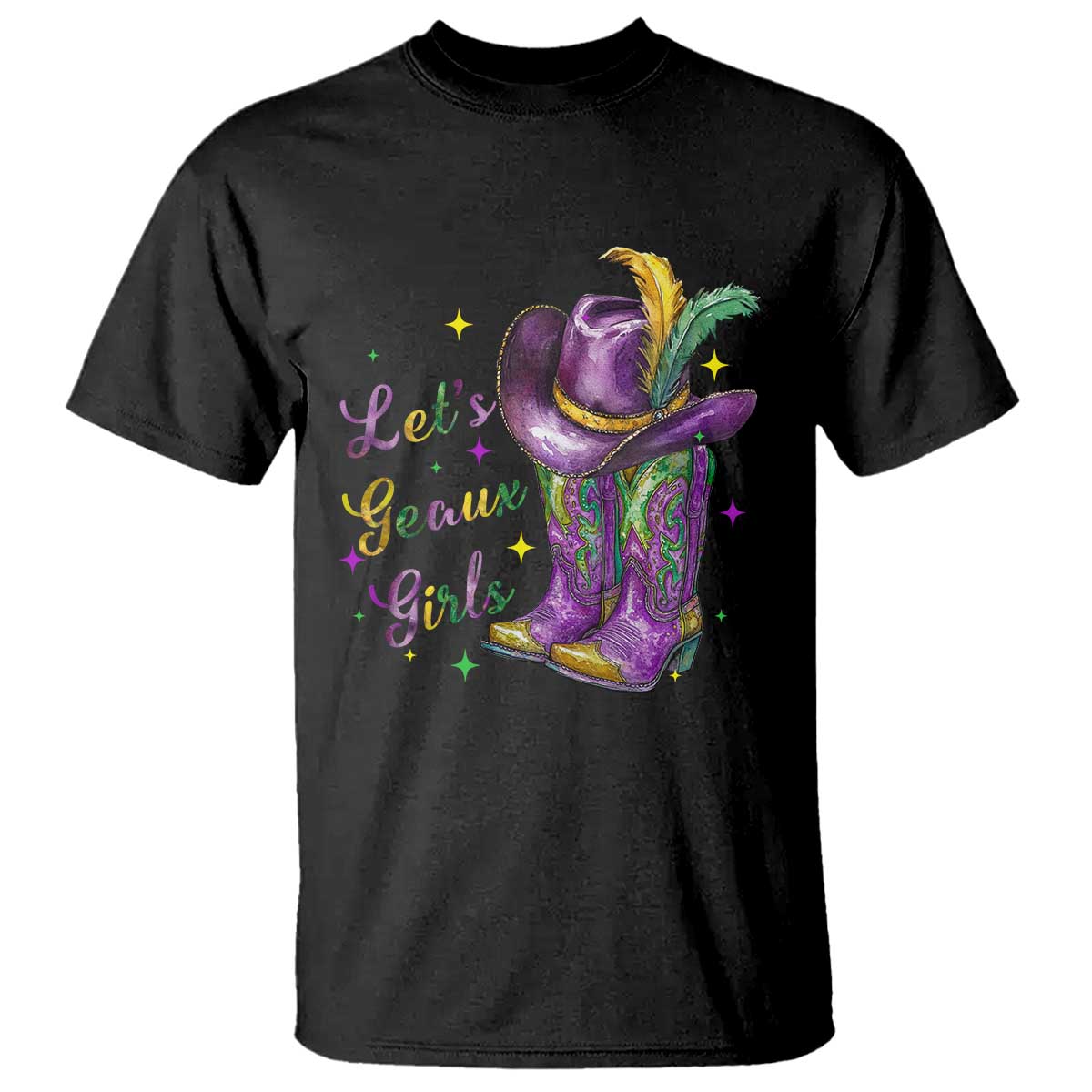 funny-mardi-gras-cowgirl-t-shirt-lets-geaux-girls-western-cowgirl-boots-carnival