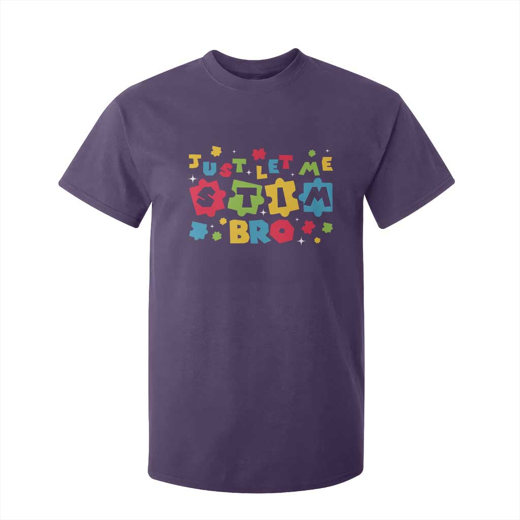 Funny Just Let Me Stim Bro T Shirt For Kid Autism Support Puzzle