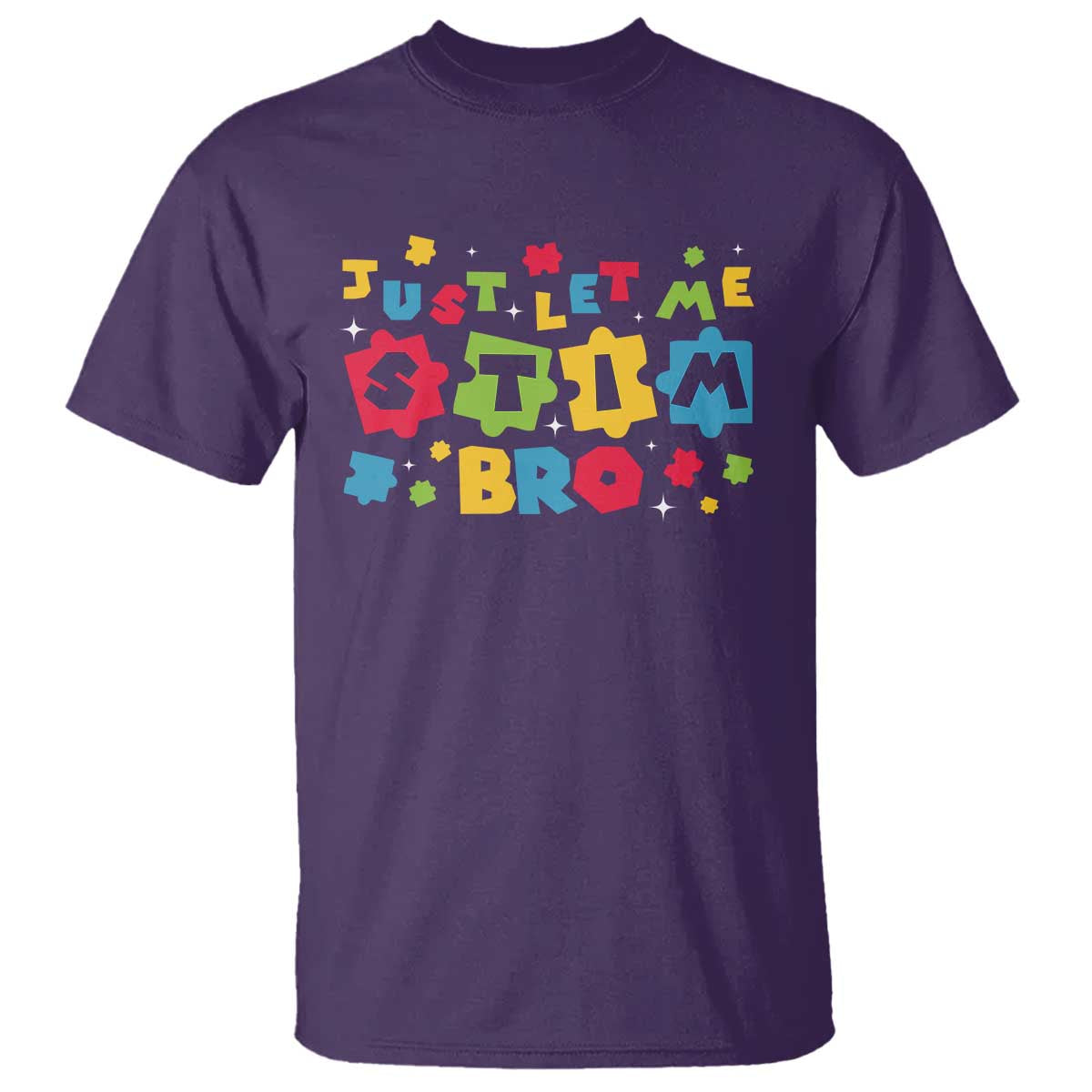 Funny Just Let Me Stim Bro T Shirt Autism Support Puzzle