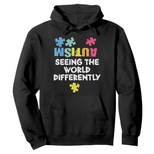 Autism Seeing The World Differently Hoodie Autistic Autism Support Puzzle