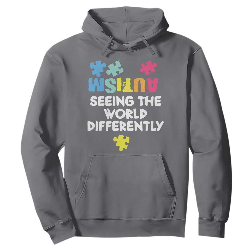 Autism Seeing The World Differently Hoodie Autistic Autism Support Puzzle