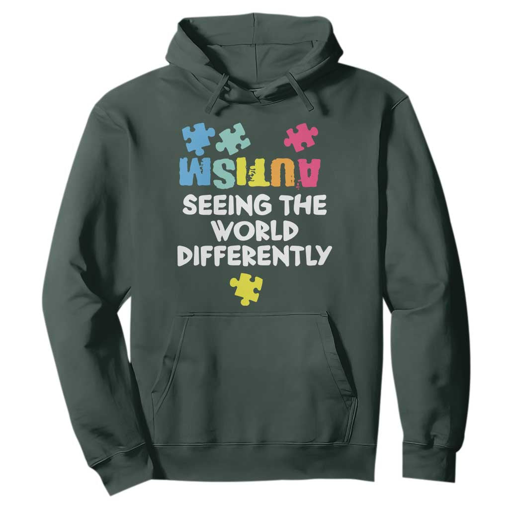 Autism Seeing The World Differently Hoodie Autistic Autism Support Puzzle