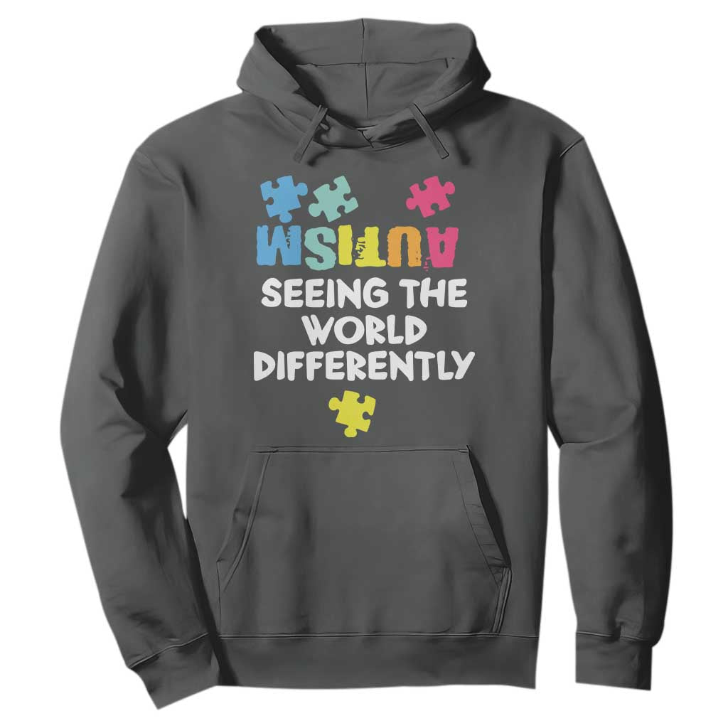 Autism Seeing The World Differently Hoodie Autistic Autism Support Puzzle