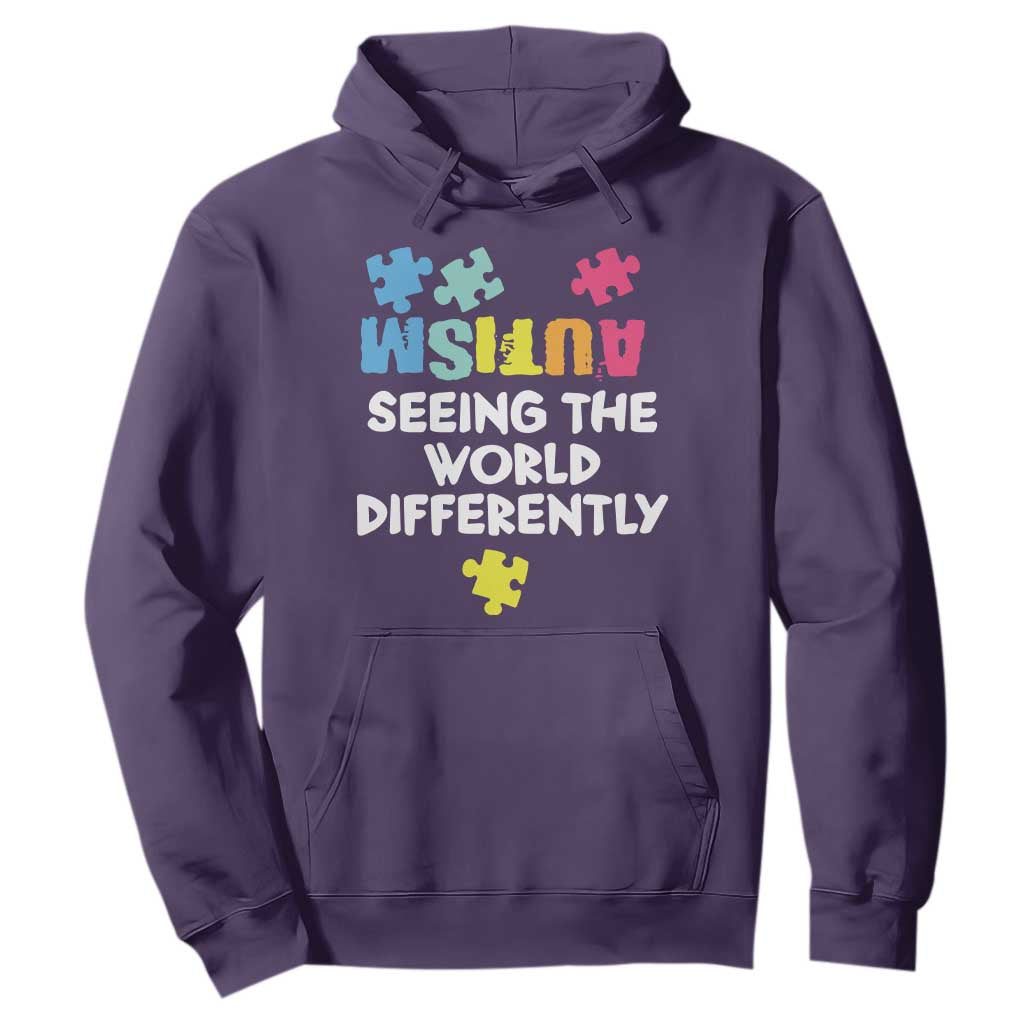 Autism Seeing The World Differently Hoodie Autistic Autism Support Puzzle
