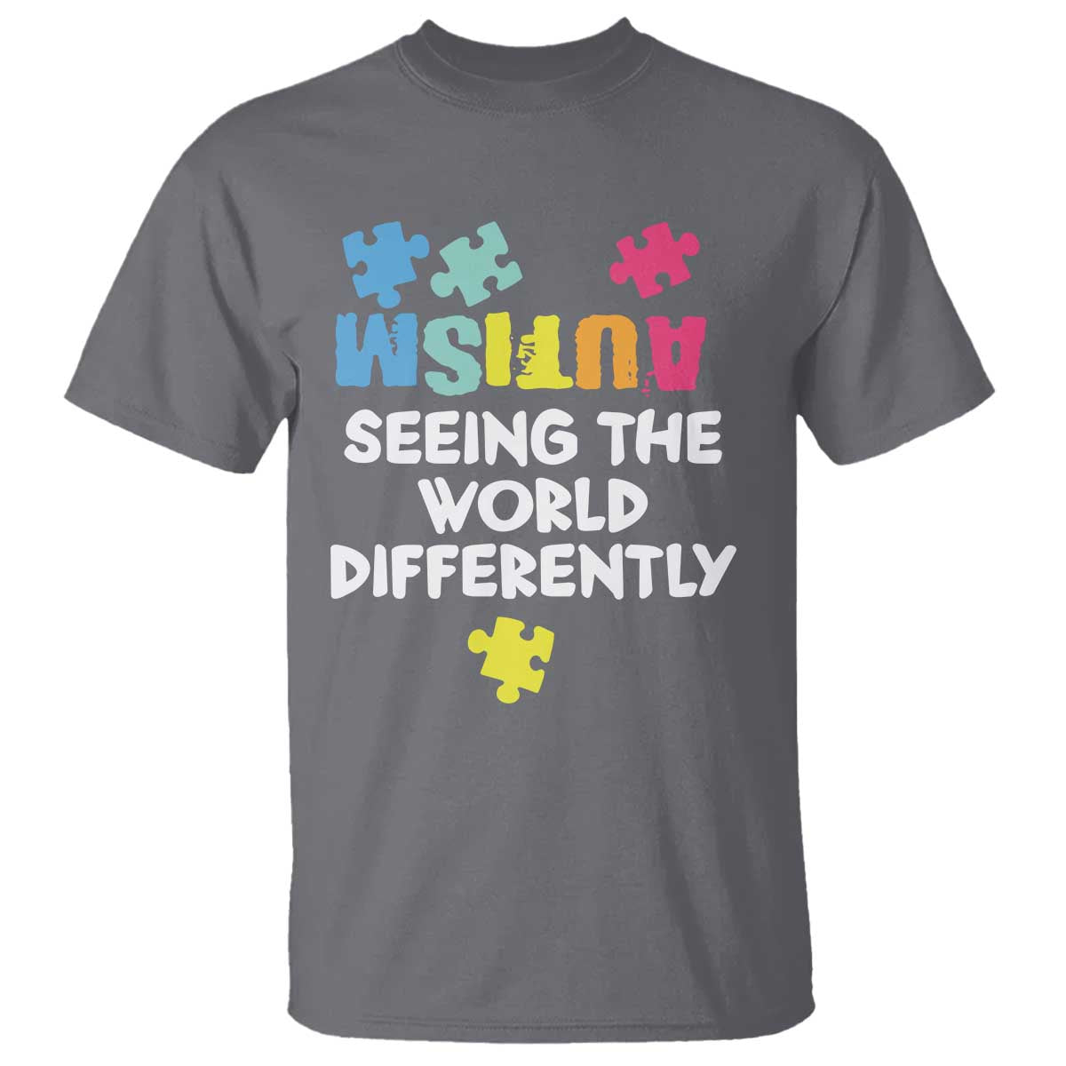 Autism Seeing The World Differently T Shirt Autistic Autism Support Puzzle
