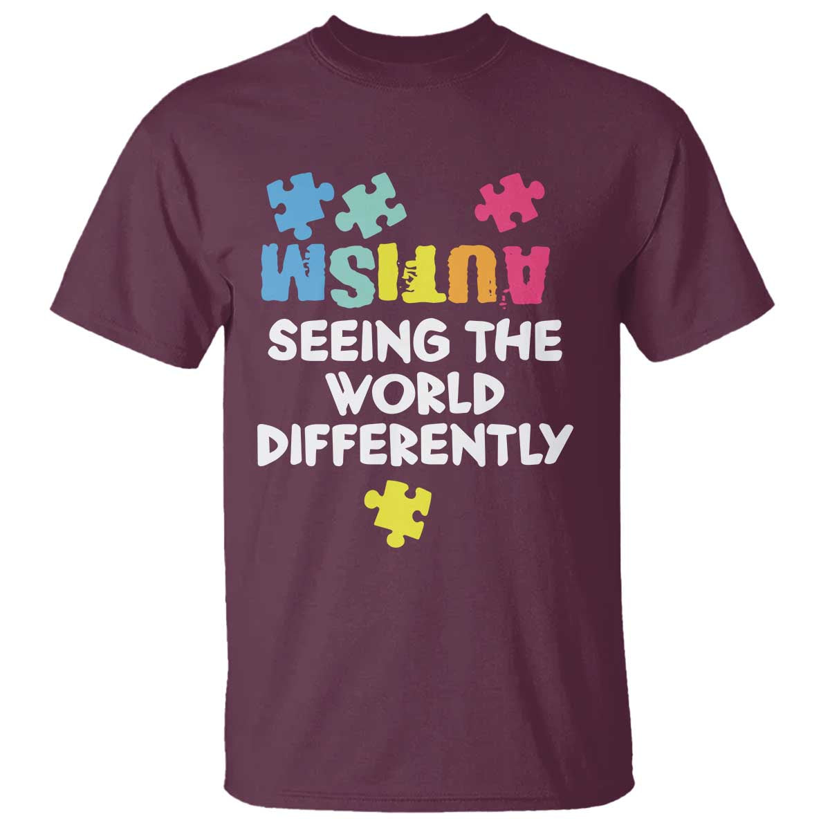Autism Seeing The World Differently T Shirt Autistic Autism Support Puzzle