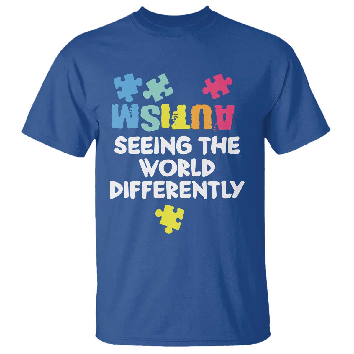 Autism Seeing The World Differently T Shirt Autistic Autism Support Puzzle