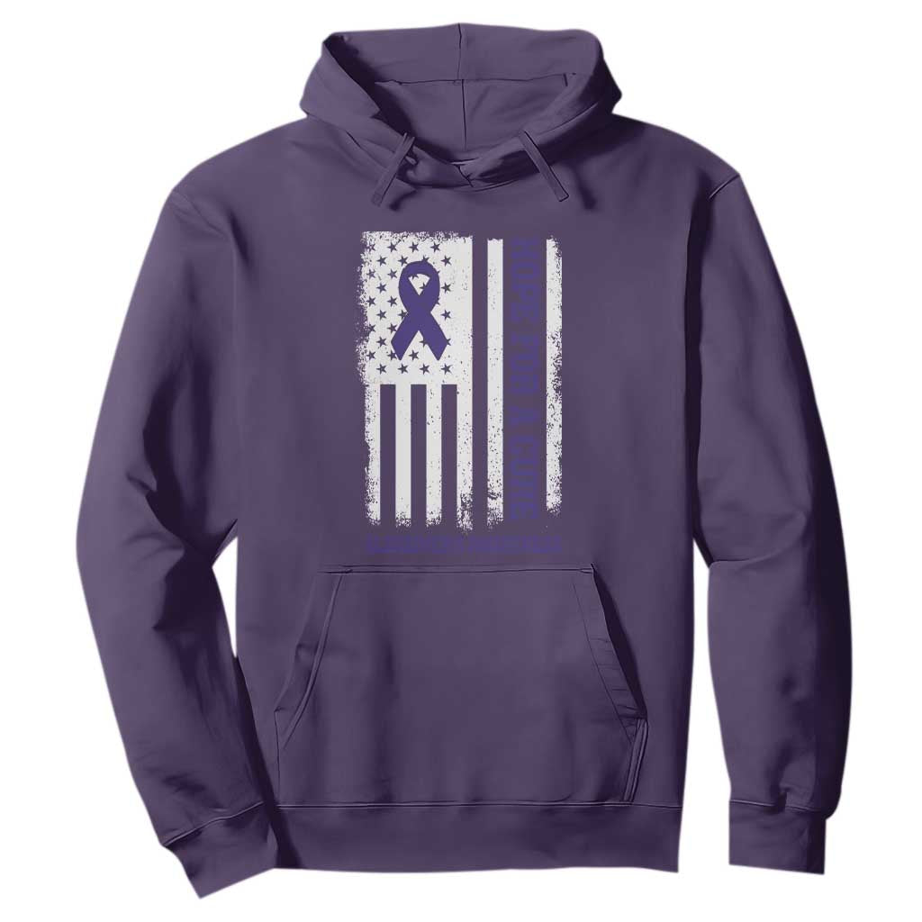 Alzheimer Support Hoodie Hope For A Cure Vintage American Flag
