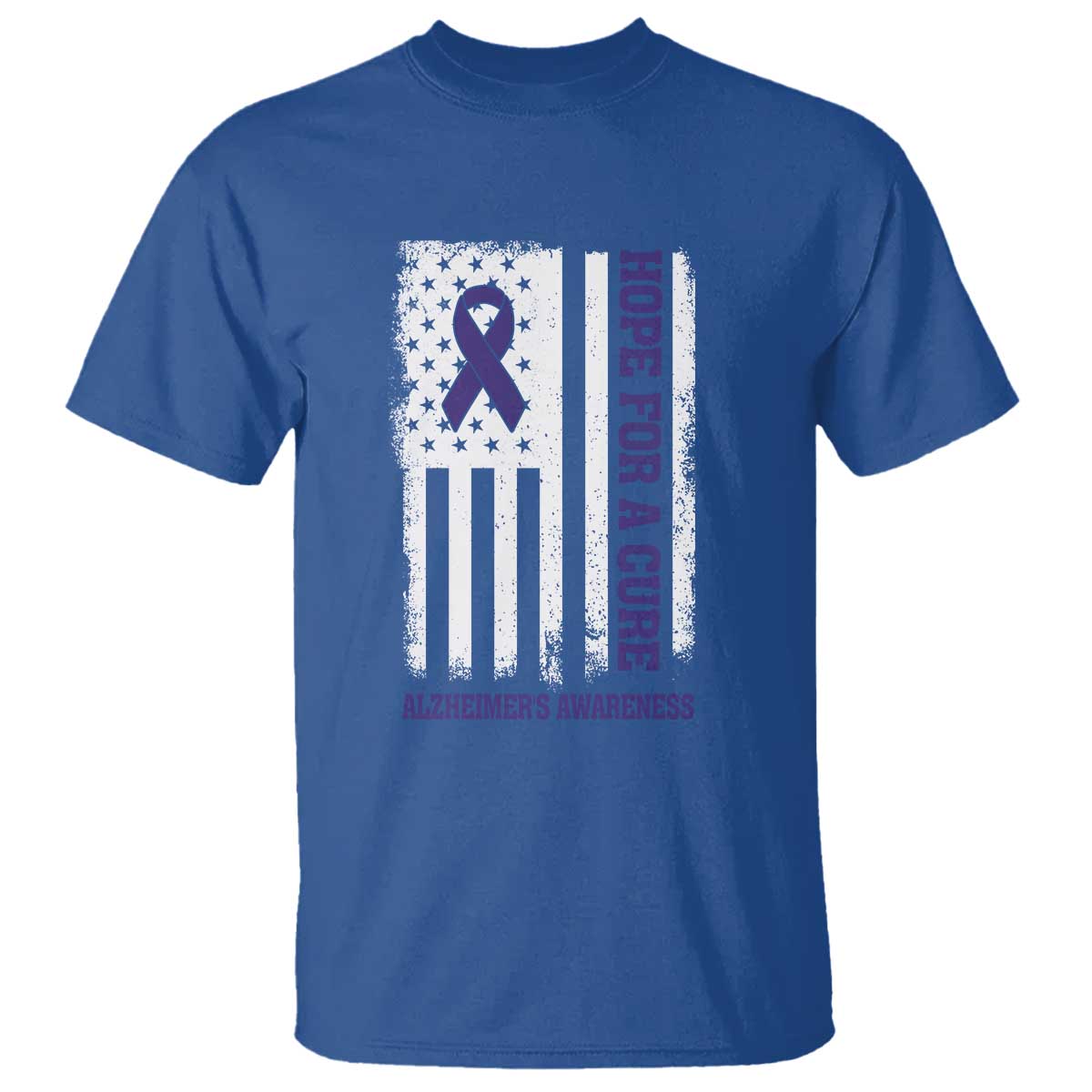Alzheimer Support T Shirt Hope For A Cure Vintage American Flag