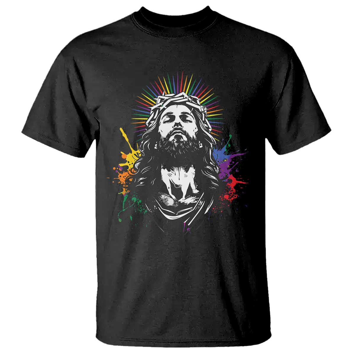 funny-lgbt-gay-pride-jesus-rainbow-flag-christian-t-shirt
